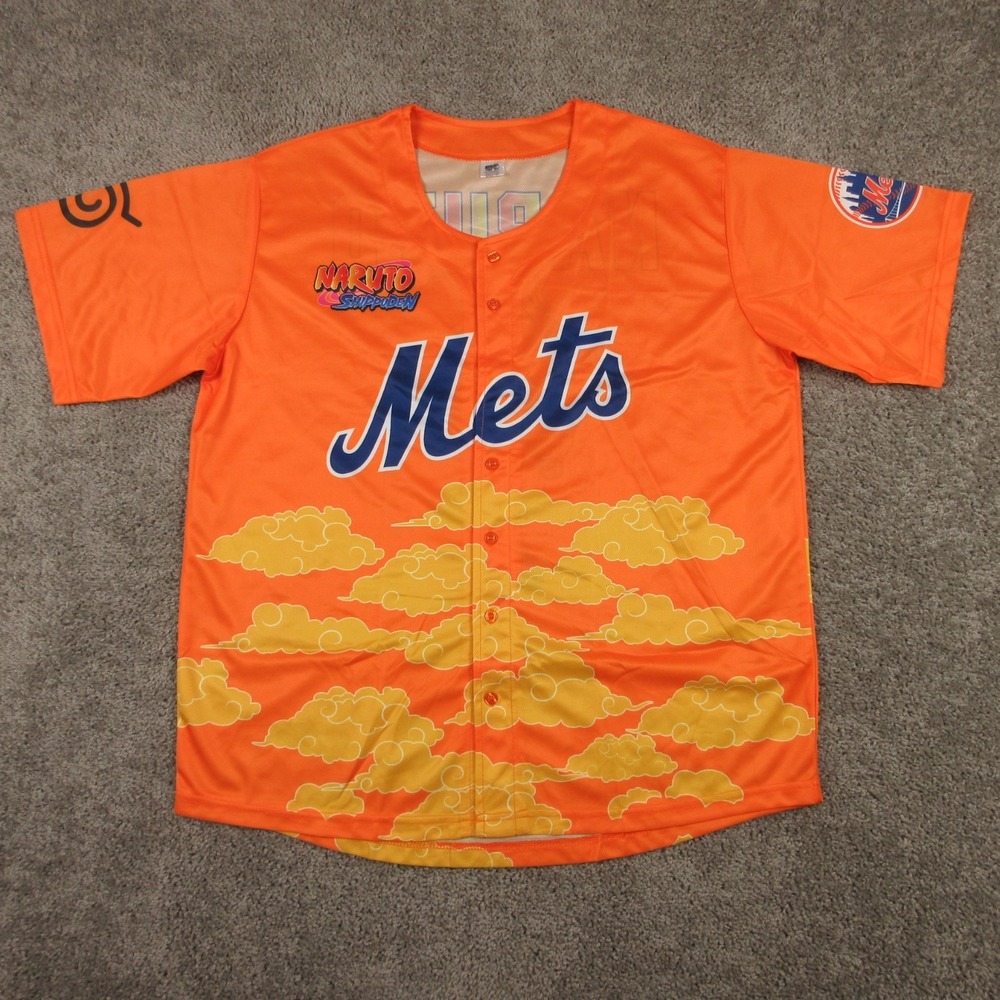New York Mets Jersey Mens XL Orange Naruto Shippuden Stadium Giveaway Anime